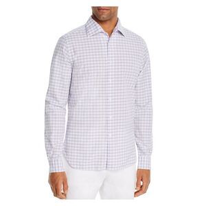 The Mens store Mens Purple Gingham Classic Fit Button Down Casual Shirt XL